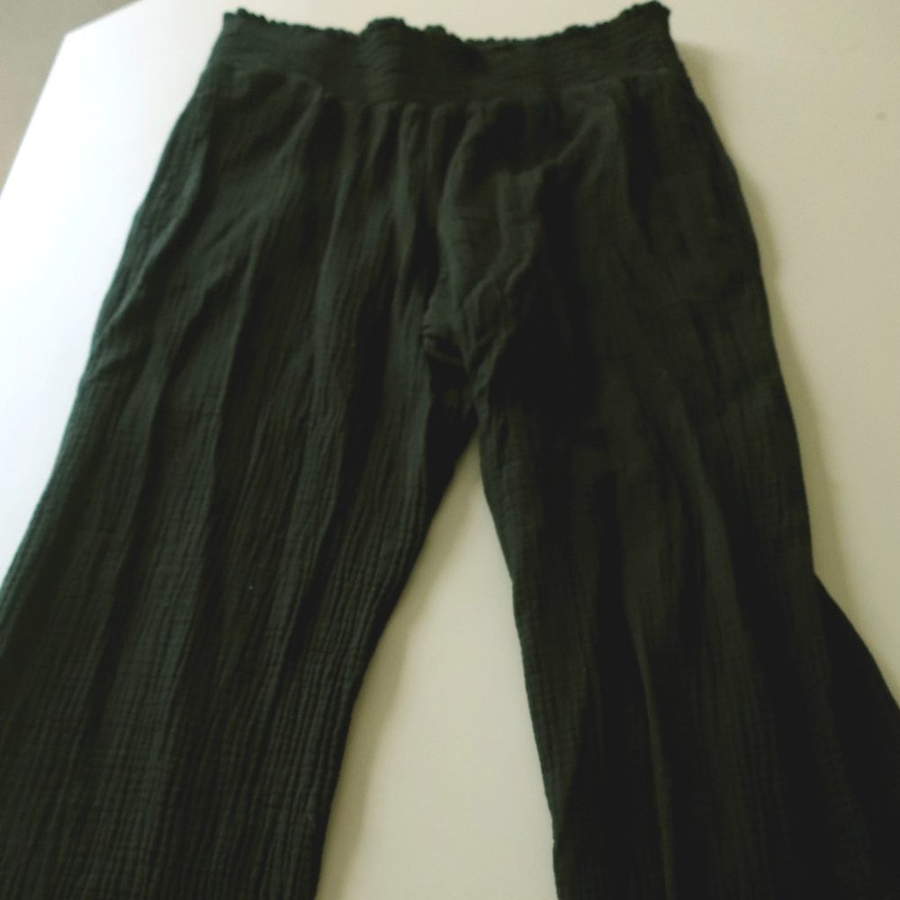 Wide Leg black linen styled cotton pants
